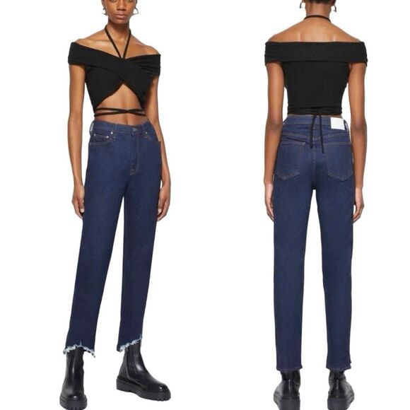 Jonathan Simkhai Standard River High Rise Straight Jean in Rinse Size 25 - Picture 2 of 8